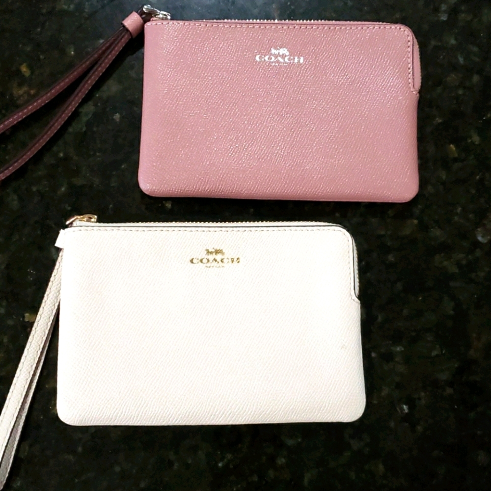 Coach wristlet pair. New. Pink and ivory.